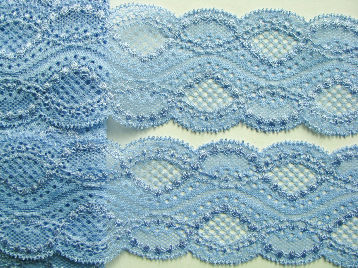 2m elastische Spitze in puder-blau Fb1464- 6cm