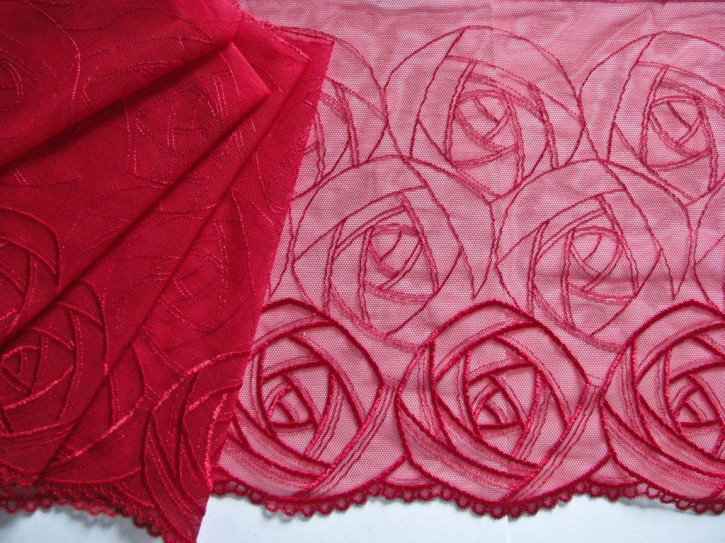 1m Edel-Dessous-Spitze"Poppy flower" Fb0102 - 20,5cm / Stickbreite 19,5cm