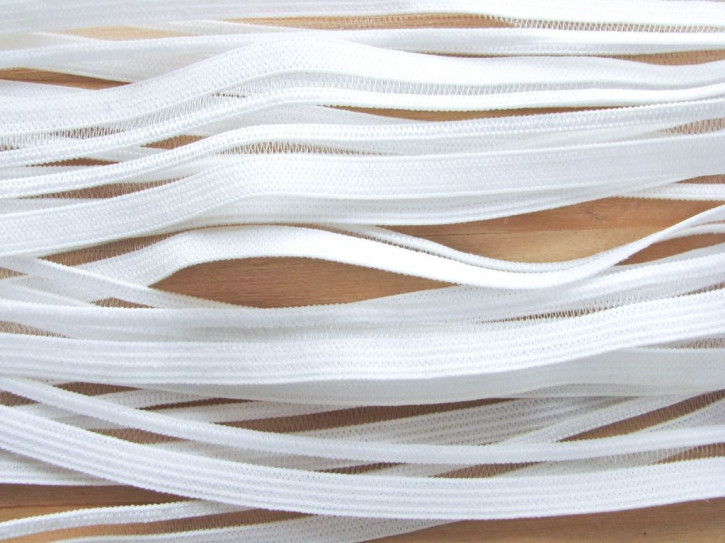 10m Dekolleté-Gummi in rein-weiß Fb2000 - 10mm