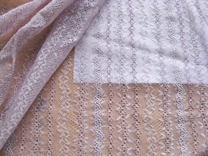 1m bi-elastische All-Over-Spitze in iris, in Richtung orchidee Fb0035 - 1,40m