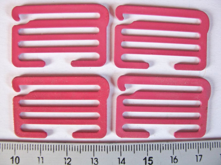 4 XL-Schieber/Haken Metall in pink