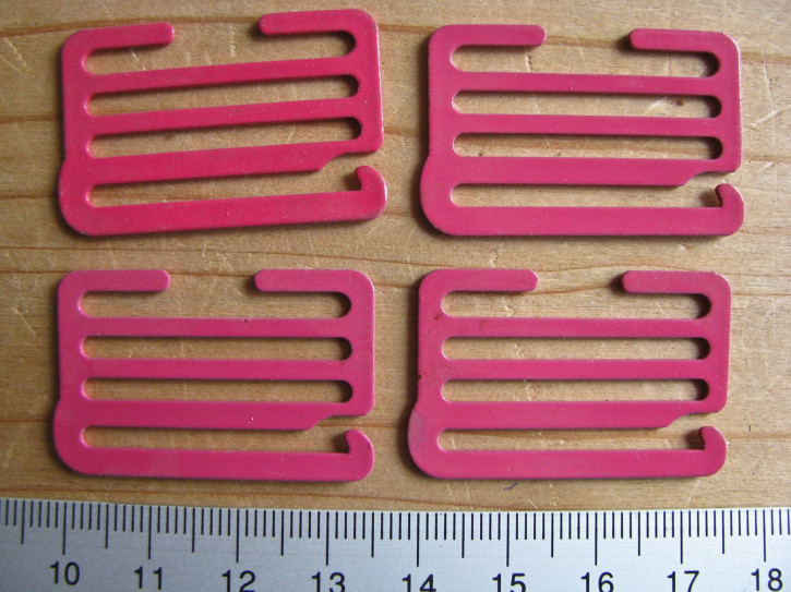 4 XL-Schieber/Haken Metall in pink Fb1423 - 28mm