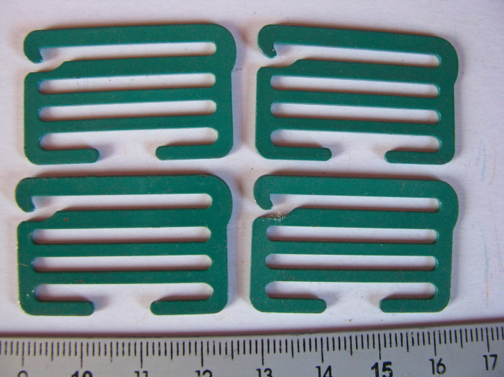 4 XL-Schieber/Haken Metall in smaragd-grün Fb0222 - 28mm