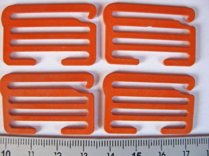 4 XL-Schieber/Haken Metall in orange