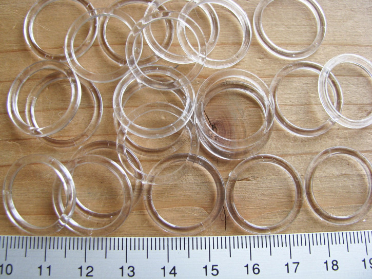 8 Stk Ringe in klar/transparent - 16mm