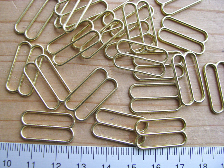 8 Stk Schieber Metall in gold - 19mm
