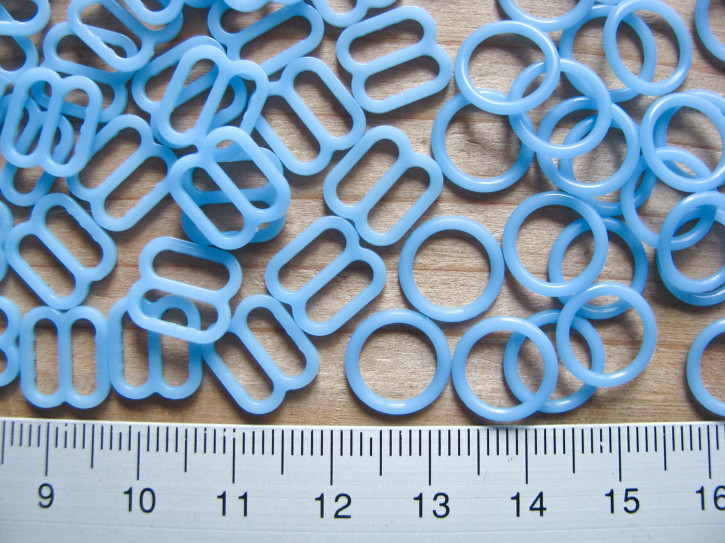 4 Schieber und 4 Ringe in baby-blau Fb813 - 8mm