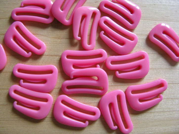 10Stk. Haken in bonbon-rosa/pink Fb0067 - 15mm