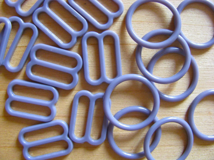 4 Schieber und 4 Ringe in metall-lila/Richtung heller anemone Fb0012 - 12mm