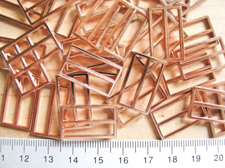 8 Stk Schieber Metall in rose-gold, nickelfrei - 19mm