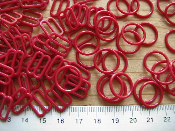 4 Schieber und 4 Ringe in dunkler kirsche Fb0105 - 12mm