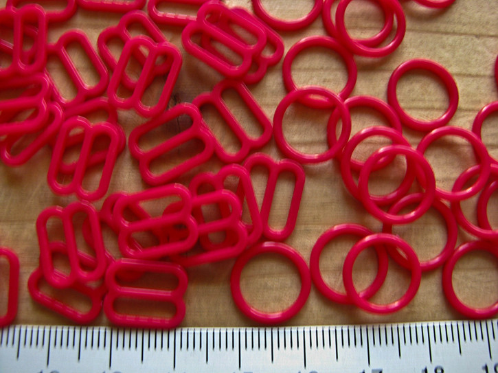 4 Schieber und 4 Ringe in rojal-rot Fb0503 - 10mm