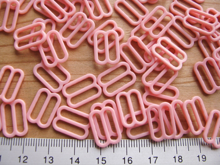 8 Stk Schieber in hellem bonbon-rosa Fb0067- 12mm
