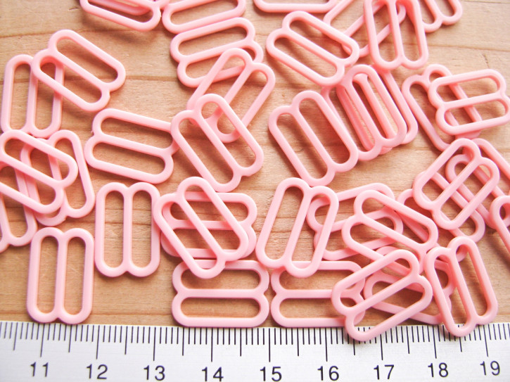 8 Stk Schieber in hellem bonbon-rosa Fb0067- 14mm