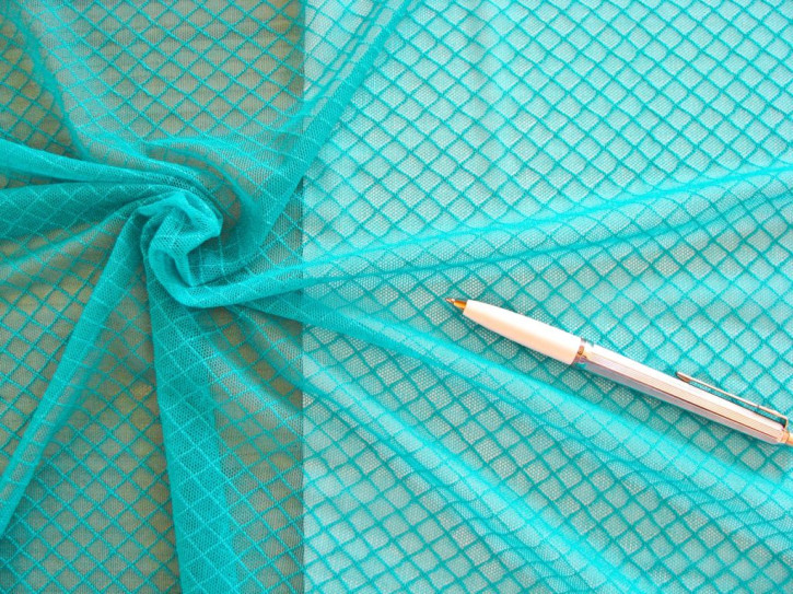 1m bi-elastische All-Over-Spitze in cyanin/h.petrol Fb0692 - 1,65m