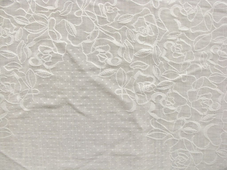 1 Coupon (1,10m x 65cm)  "Roses in ecru" mit Shapewear-Einsatz in ecru Fb1451