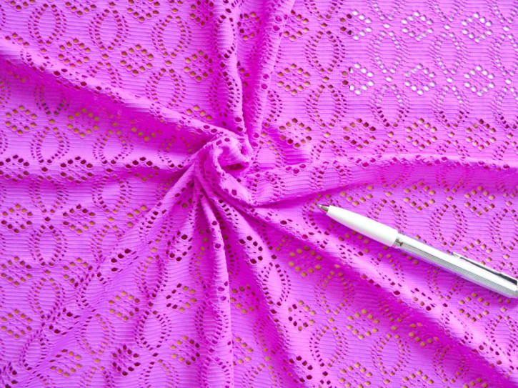 1m bi-elastische All-Over-Spitze in magenta/purple Fb1059 - 1,50m