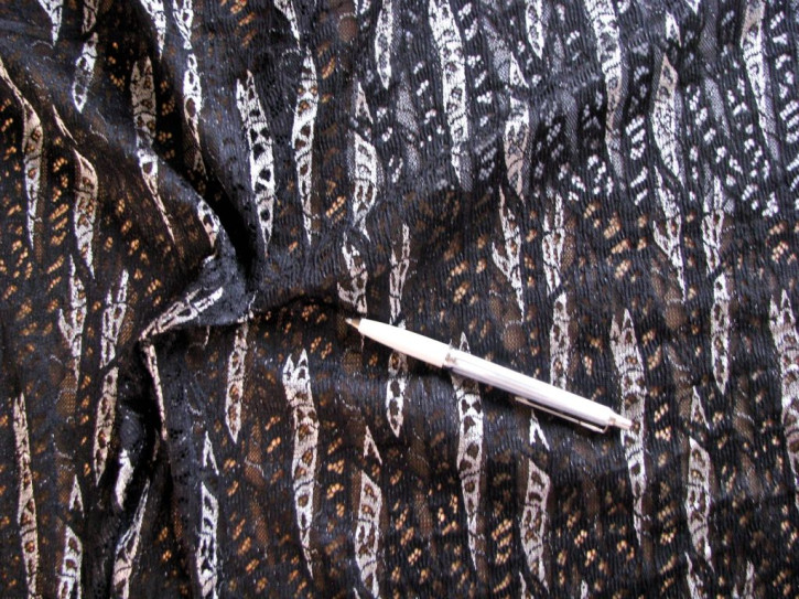 1m elastische All-Over-Spitze in schwarz/silber Fb4000... - 1,45m