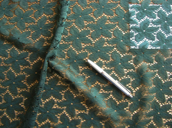 1m elastische All-Over-Spitze in tannen-grün Fb0757 - 1,50m