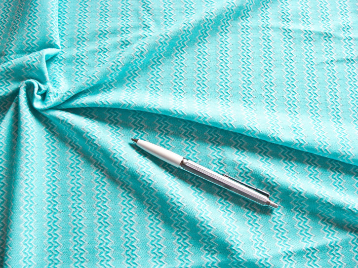 1m bi-elastisches Mischgewebe in pool-türkis/weiß Fb0409... - 1,40m