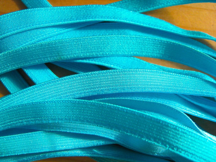 5m Satin-Träger-Gummi in kräftigem /pool/türkis-blau Fb0409 - 8mm