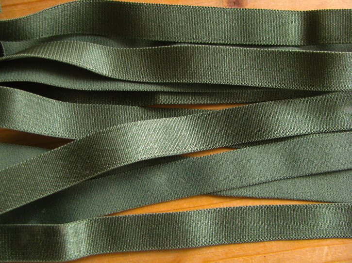 5m Satin-Träger-Gummi in wald-grün Fb0627 - 15mm 