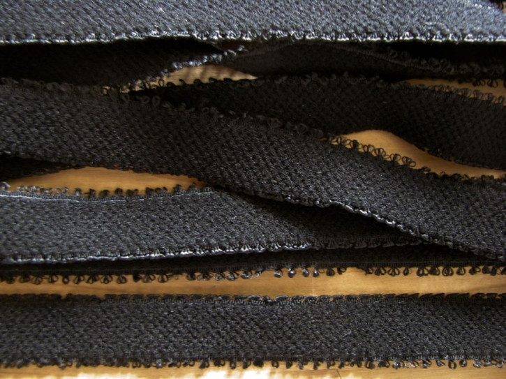 5m Schmuck-Träger-Gummi/Schulterband in schwarz Fb4000 -  inkl. Schmuckkante 16mm