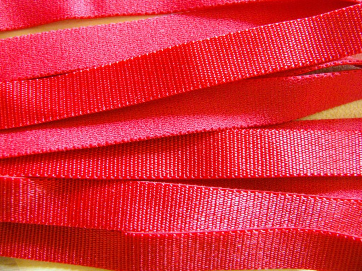 5m Satin-Träger-Gummi in mohn-rot Fb0102 - 10mm 