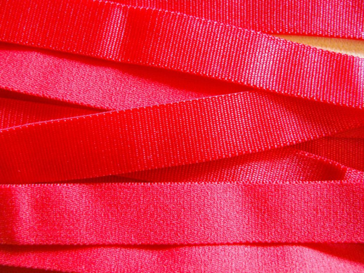 5m Satin-Träger-Gummi in mohn-rot Fb0503 - 15mm 