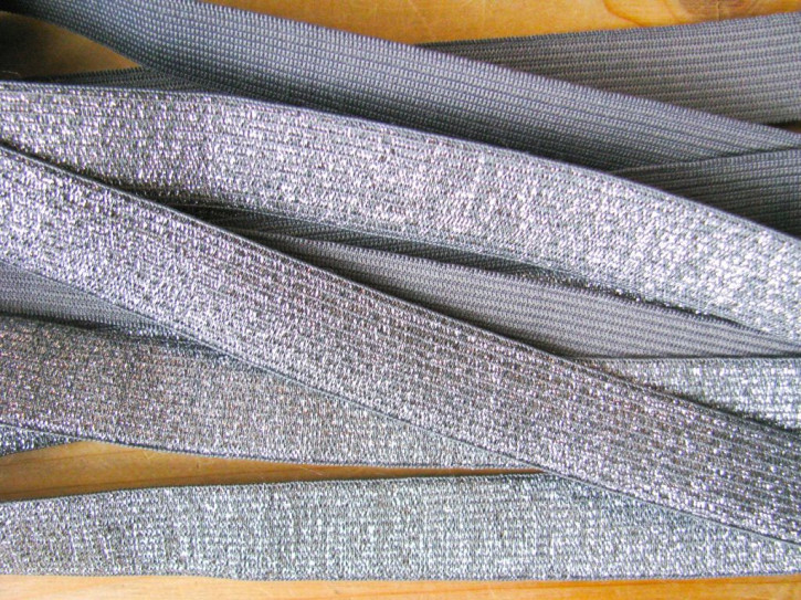5m Träger-Gummi in grau/silber Fb2000 - 20mm 