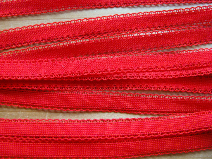 5m Schmuck-Träger-Gummi/Schulterband in mohn-rot Fb0102 - inkl. Schlaufen 10mm