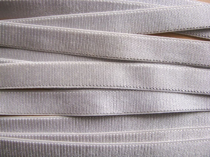 5m Satin-Träger-Gummi in silber-grau Fb3600 - 10mm