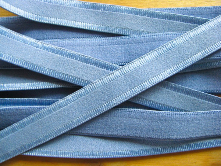 5m Träger-Gummi/Schulterband in avio-blau/puder-blau Fb1464 - 11mm 
