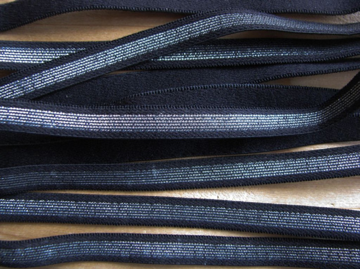 5m Träger-Gummi in schwarz Fb4000 und silber