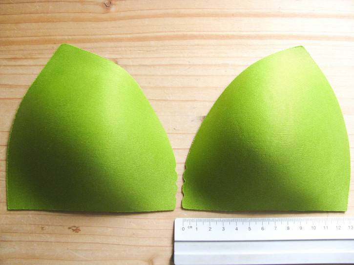 1 Paar dünnere BH-Einlagen/Körbchen in kiwi-grün - 42er