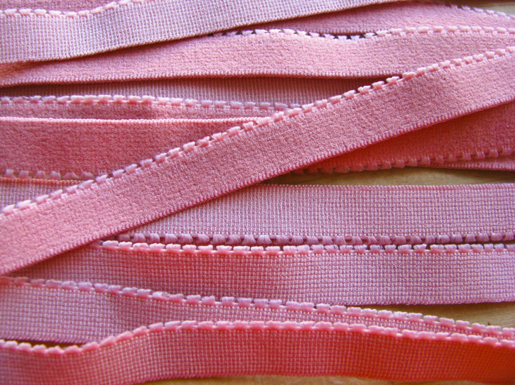 6m Unterbrustgummi in rosè Fb1411  - 11mm inkl. Zackenkante