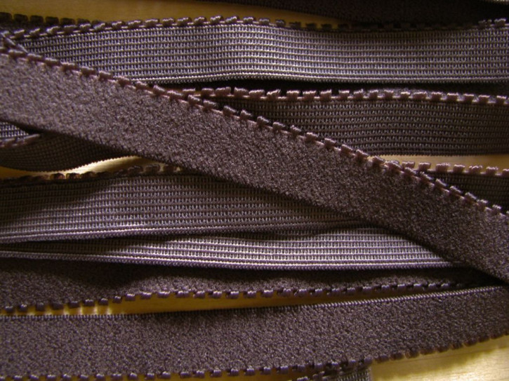 6m Unterbrustgummi in negro-bran/mocca Fb100  - 12mm inkl. Zackenkante
