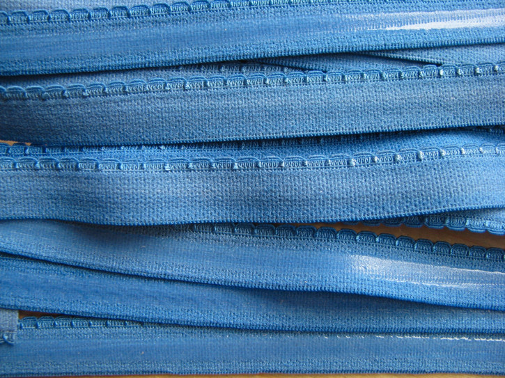 6m Unterbrustgummi/Silikon in korn-blau Fb1463 - 10mm inkl. Bogenkante