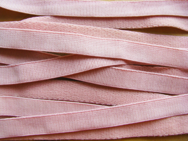 5m Velour-Gummi in nude/helles blüten-rosa Fb1063 - 10mm