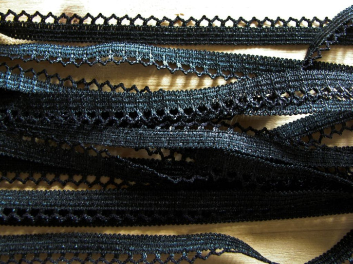 6m Wäschegummi in schwarz Fb4000 - 8mm inkl. Zackenkante
