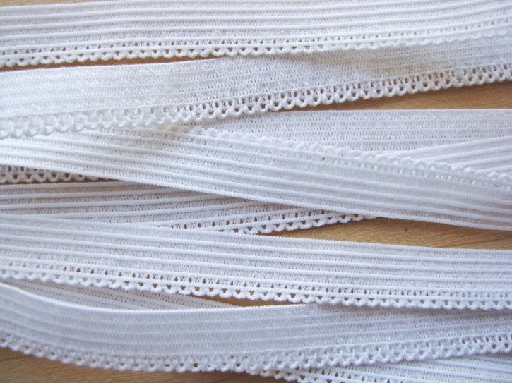 6m Wäschegummi in off-white Fb1000 - 10mm inkl. Schlaufenkante