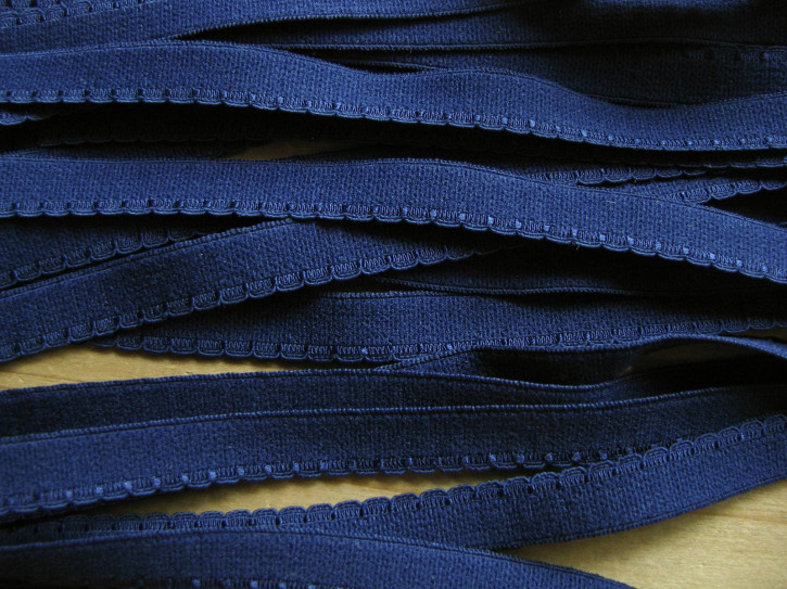 6m Wäschegummi in helleres nautic-blau Fb1465 -  9mm inkl. Schlaufenkante