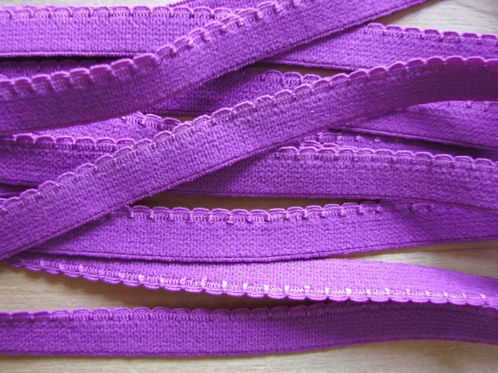 6m Wäschegummi in d.magenta/rot-violett Fb1062 -  9mm inkl. Bogenkante
