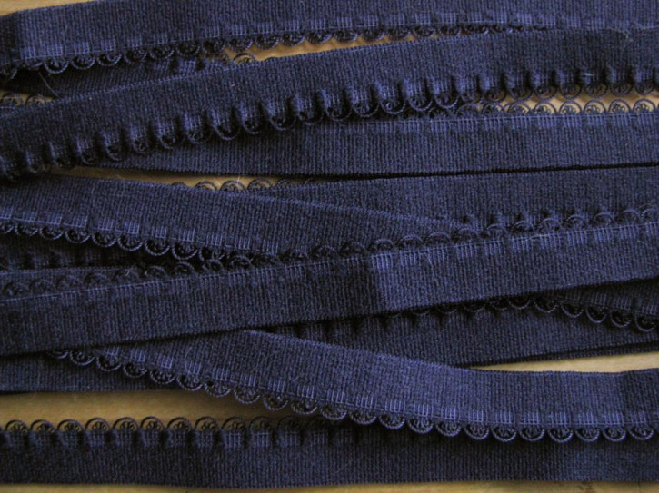 6m Unterbrustgummi in abend-blau Fb0810 - 10mm plus Schlaufenkante