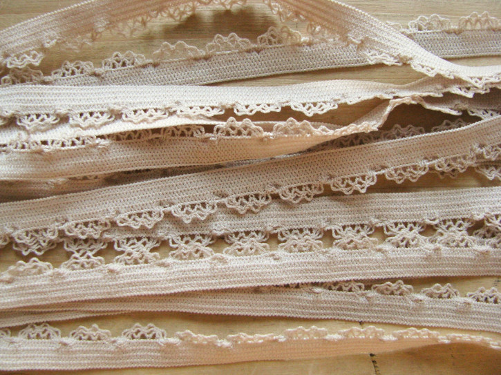 6m Spitzen-Wäschegummi in wüschen-beige Fb0265-  10mm inkl Zierkante