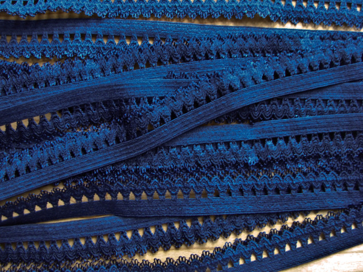 5m Schmuck-Wäschegummi in d.neptun-blau Fb0823 - 25mm inkl. Schmuckkante