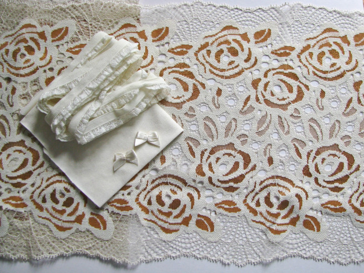 1 Pkt. Materialpaket "Roses of Savanne" Spitzenslip