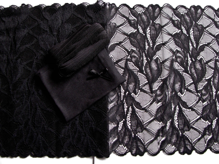 1 Pkt. Materialpaket "Black Mamba" Spitzenslip