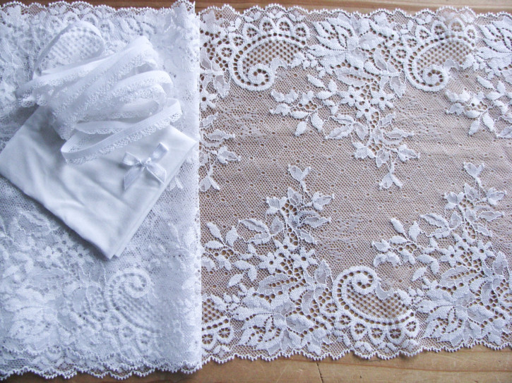 1 Pkt. Materialpaket "White Wonder" Spitzenslip