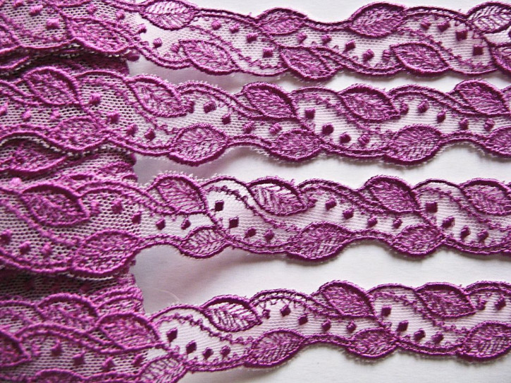 4m bestickte Zierborte in purple/magenta Fb1062 - 2cm
